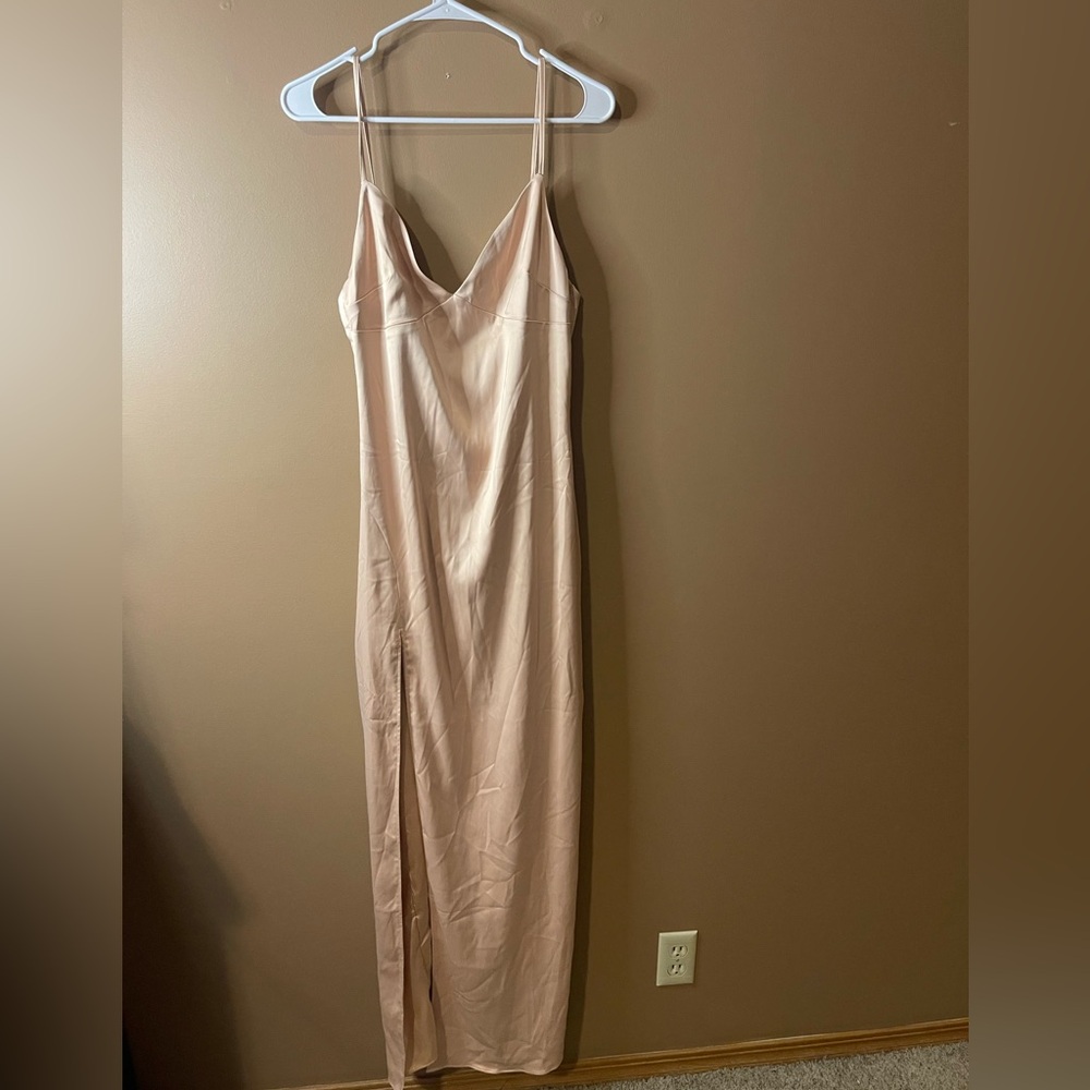 Naked wardrobe satin dreams beige dress - Picture 6 of 10